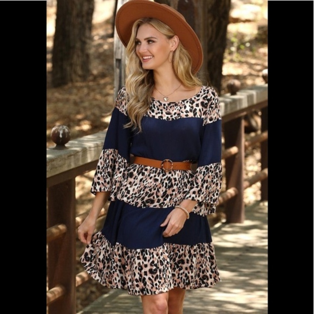 Ninexis Round Neck Color Block Dress